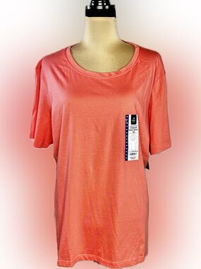 Ladies Essential Coral Crewneck Short Sleeve Tee, size 2X,  NWT